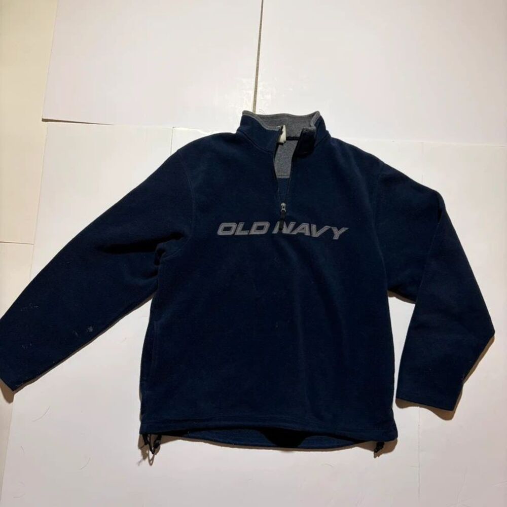 Vintage Old Navy Y2K fleece quarter zip navy blue